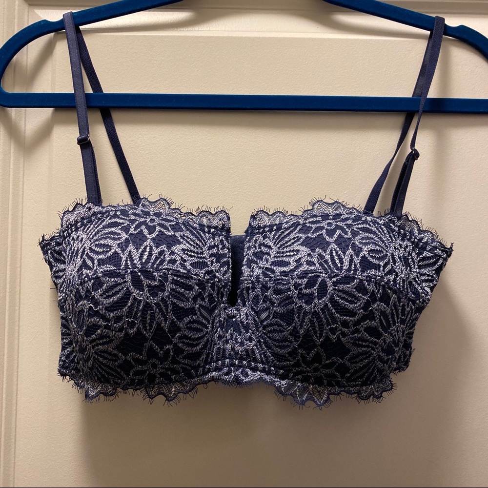 Aerie Navy Lace Push-Up Bra Size S